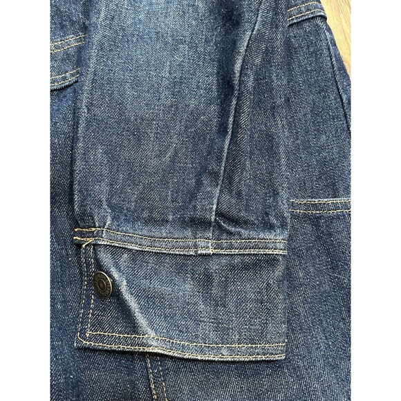 Vintage Levi's Orange Tab Long Split Tail Dark Denim Chore Jacket Men's Size M - Picture 10 of 15